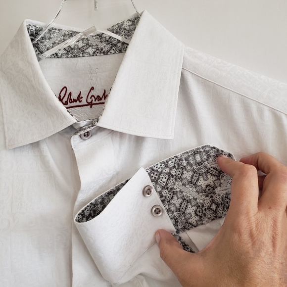 Robert Graham Other - Robert Graham white button dress shirt grey colar
